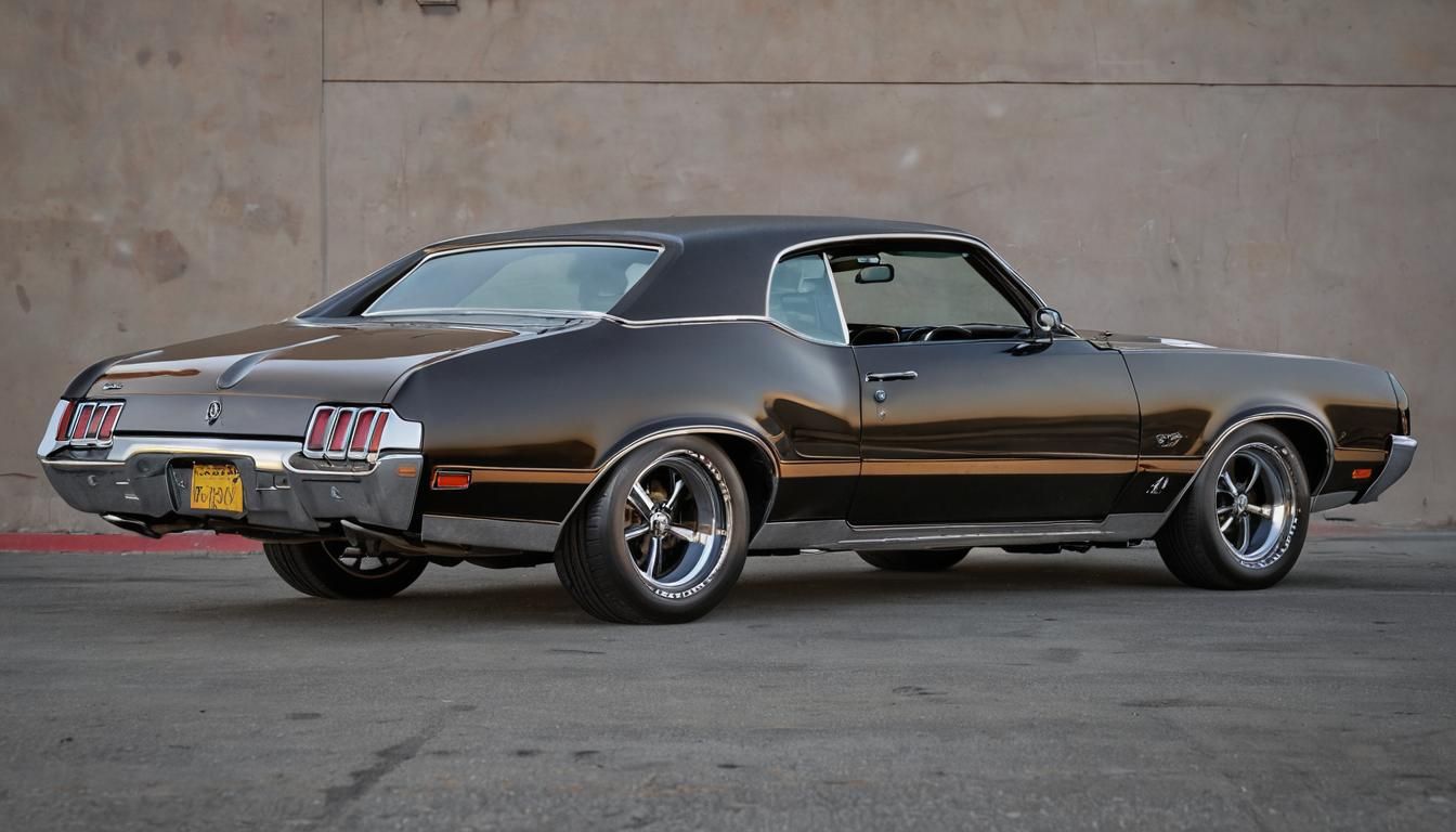 1970 Oldsmobile 442, wide body, black and bronze pearl paint, wide low profile tires, chrome cragar wheels, Los Angeles ...