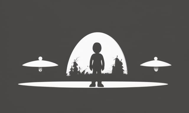 UFO with Alien Silhouette