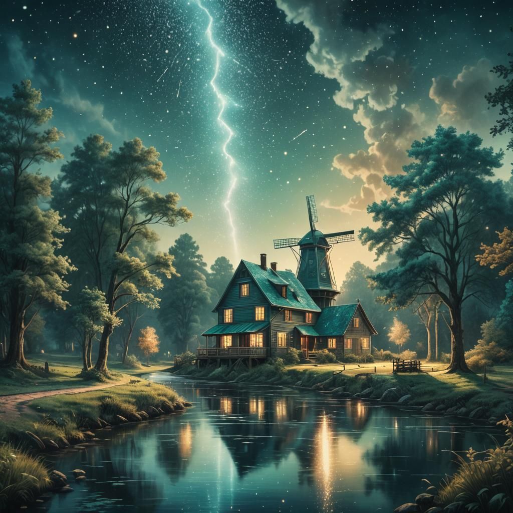 Enchanted Dutch Colonial House in Rembrandt Style