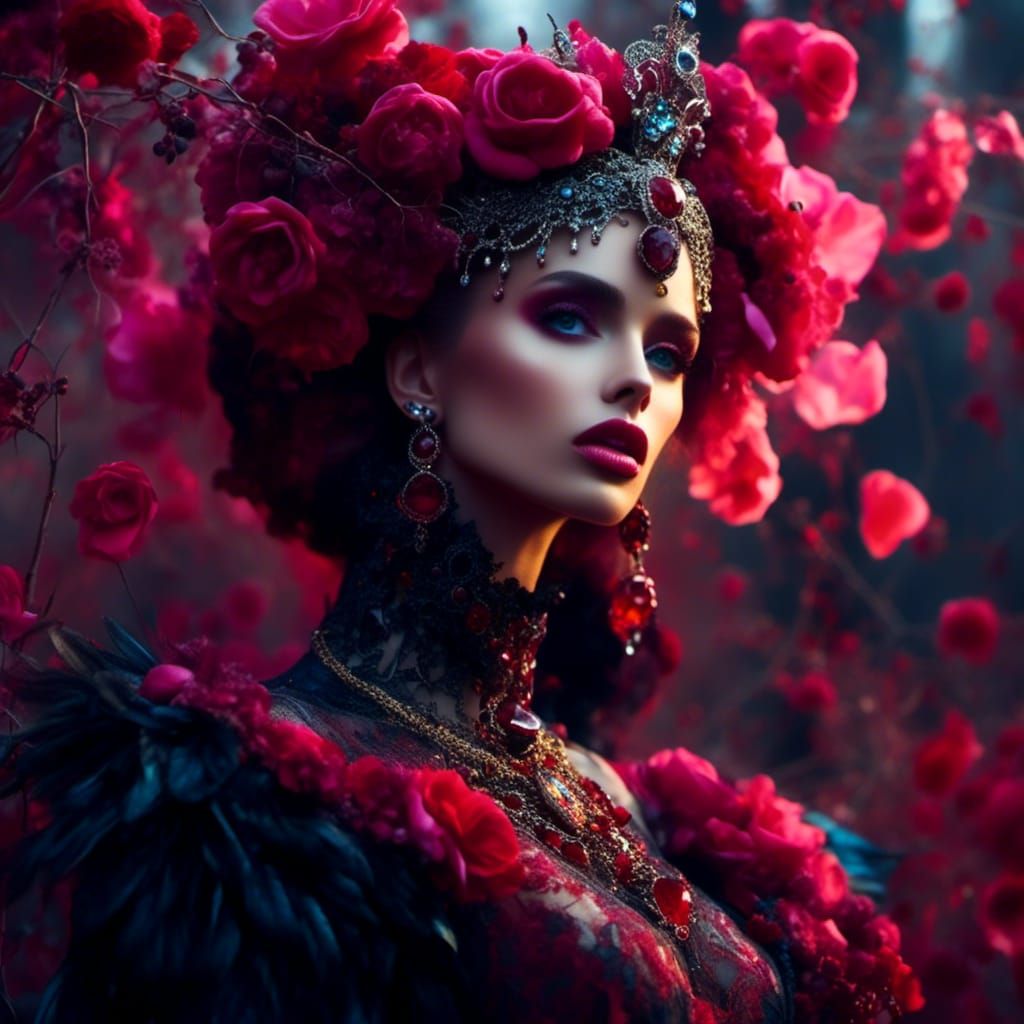 Magical Portrait Depicting Love and Internal Conflict