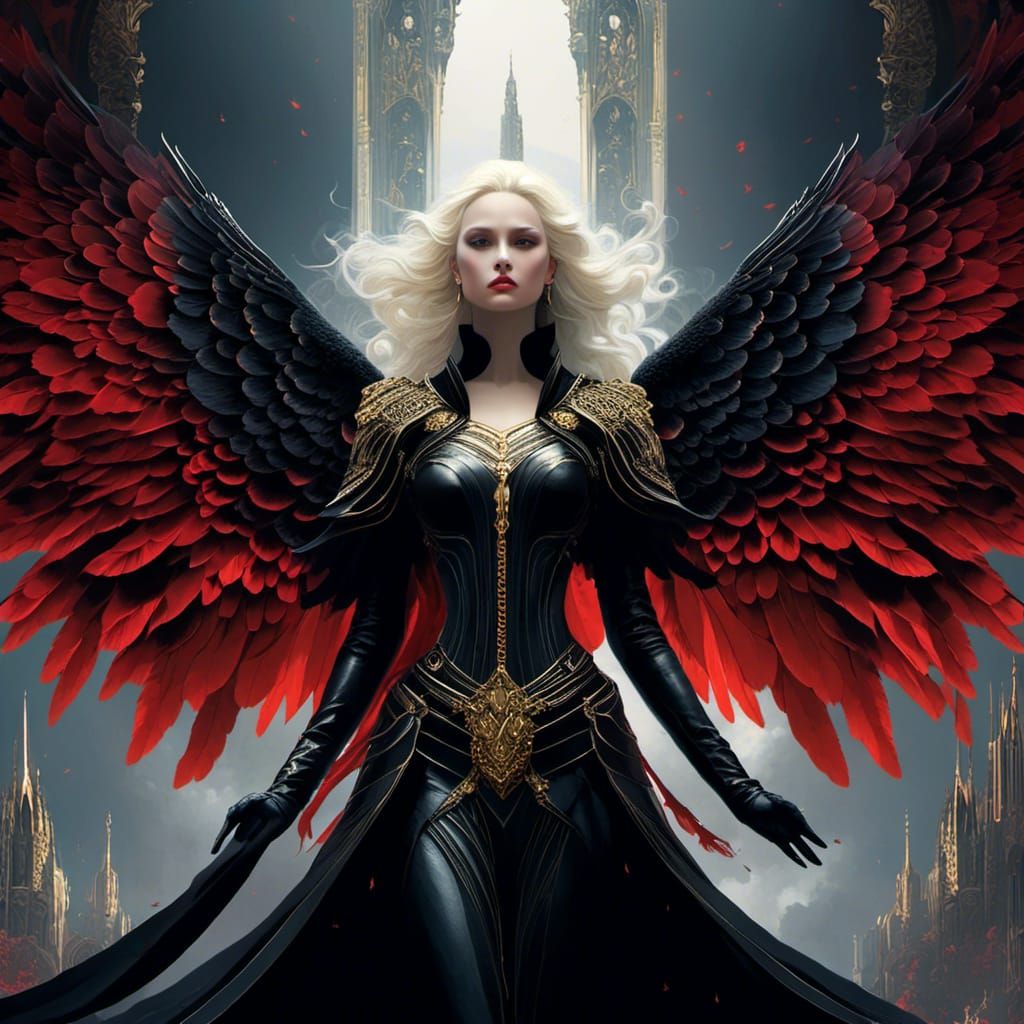 Angels Embrace in Dark Fantasy Style