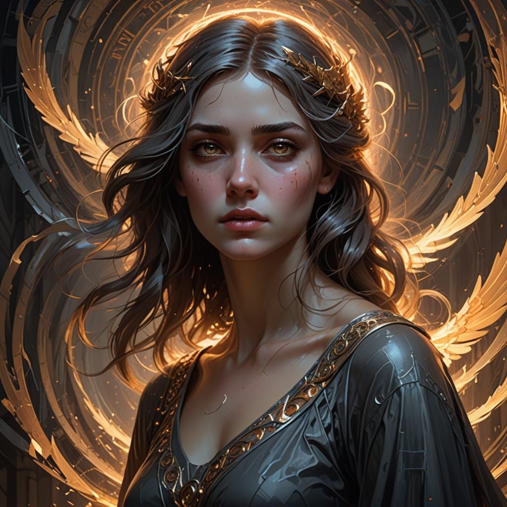 Girl in Ethereal Light: A Digital Painting