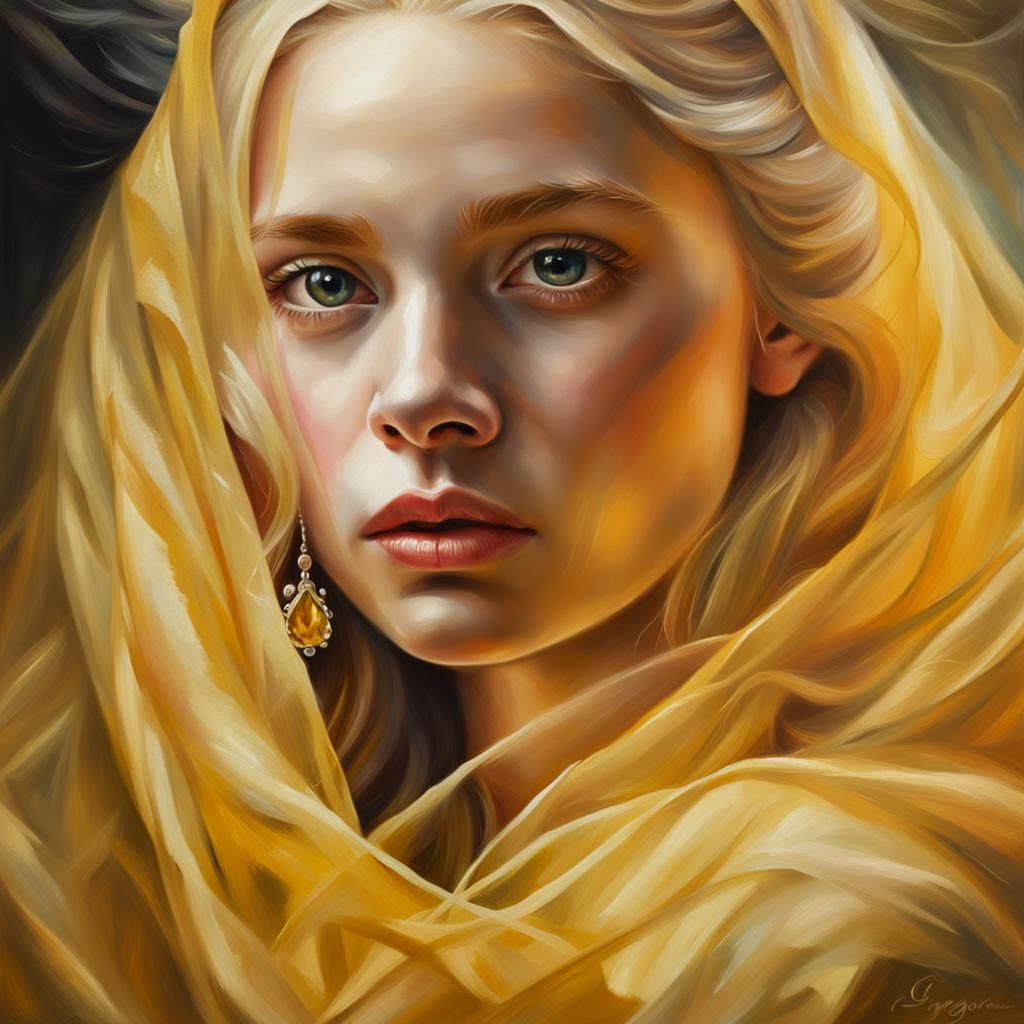 Blonde Princess Portrait in Warm Golden Light