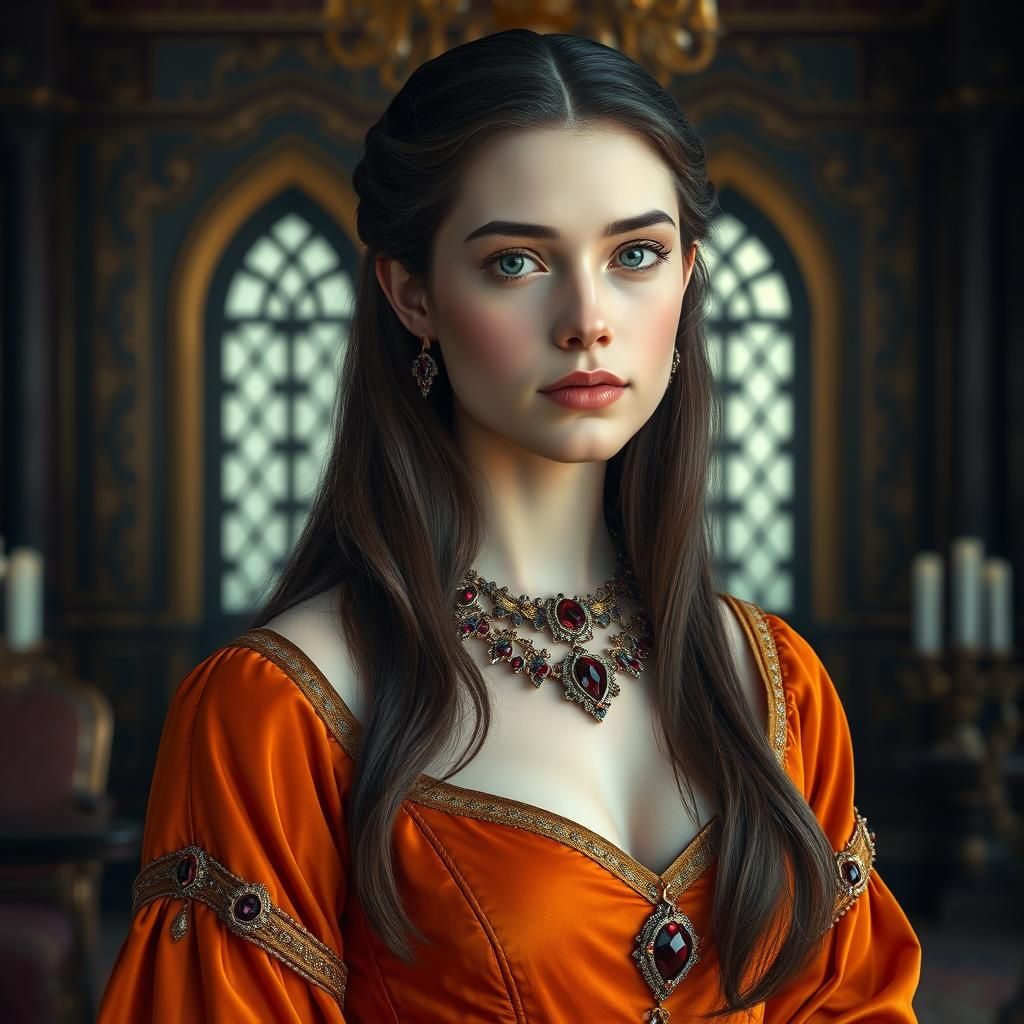 Medieval Princess in Opulent Setting: Photorealistic Portrai...