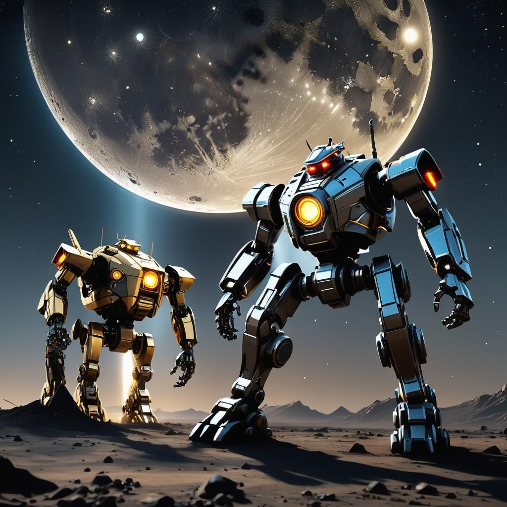 Gold and Silver Robot Bulls Soar to Moon