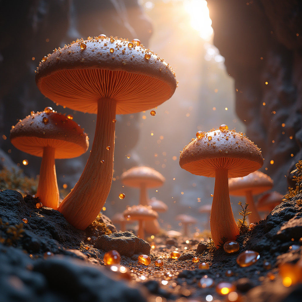 Psychedelic Fungi Cave: A 3D Digital Art Masterpiece