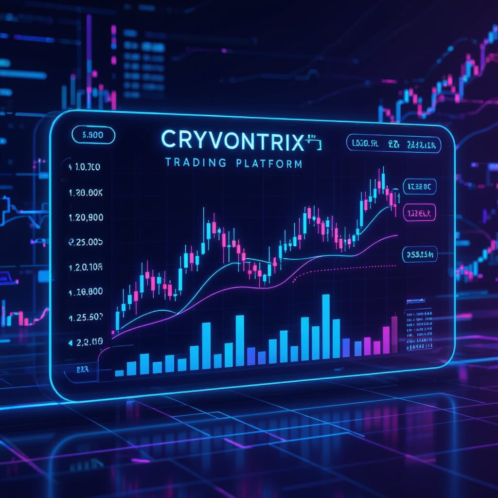 Futuristic Trading Platform UI with Neon Accents