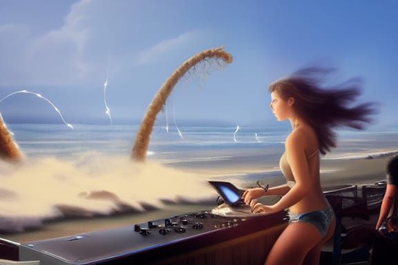 Beach Party with Dancing Sea Creatures