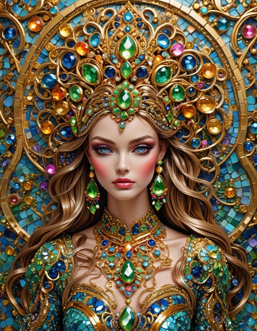 Epic Digital Illustration of Intricate, Glittering, and Futu...