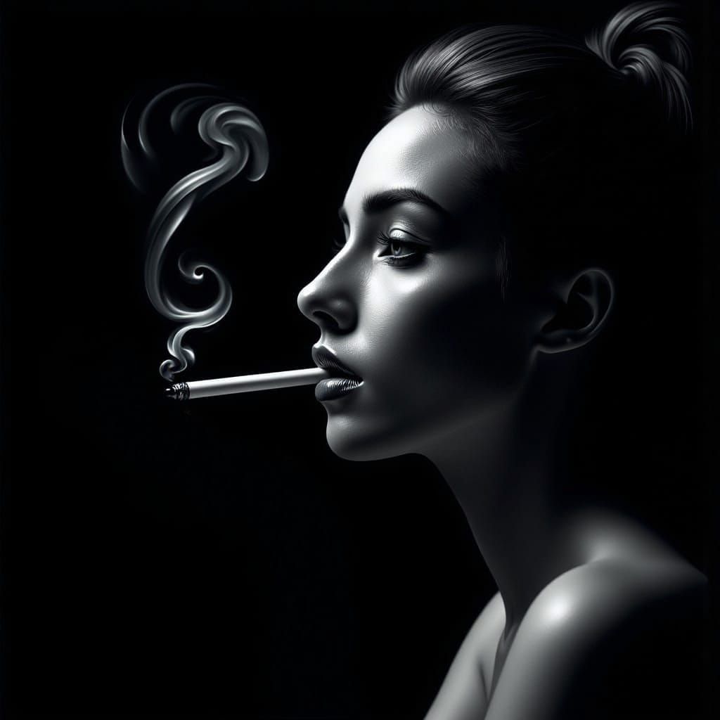 Hyper-Realistic Portrait of a Woman in Profile