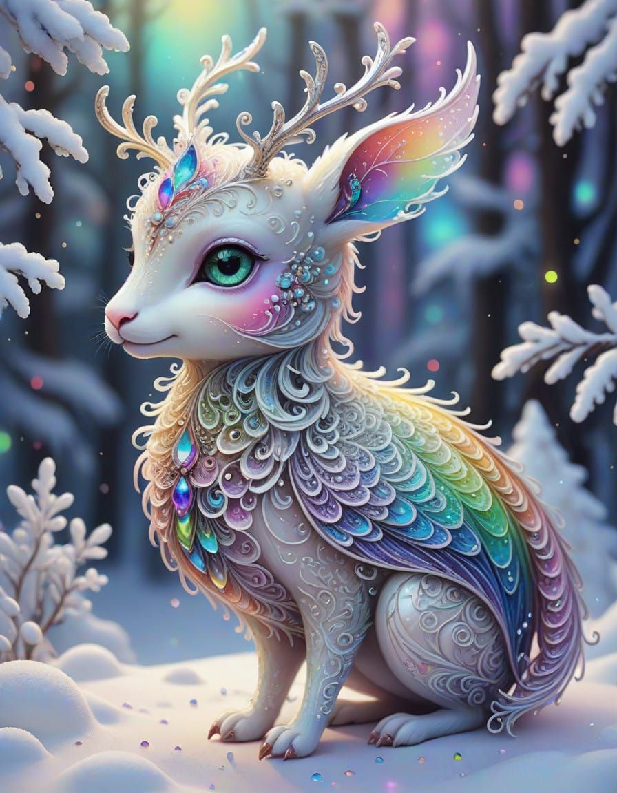 Enchanted Winter Whimsy in Pearlesque Filigree Style