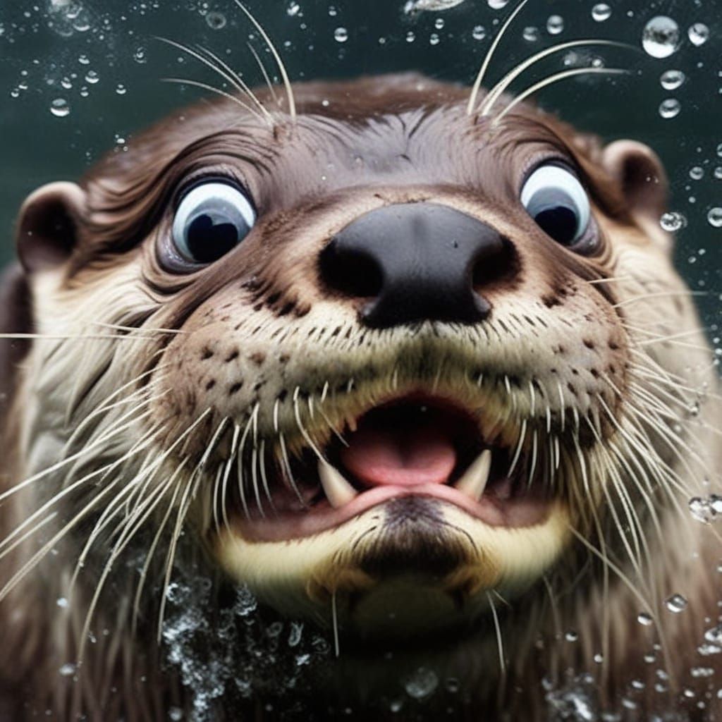 River Otter's Comical Mid-Collision
