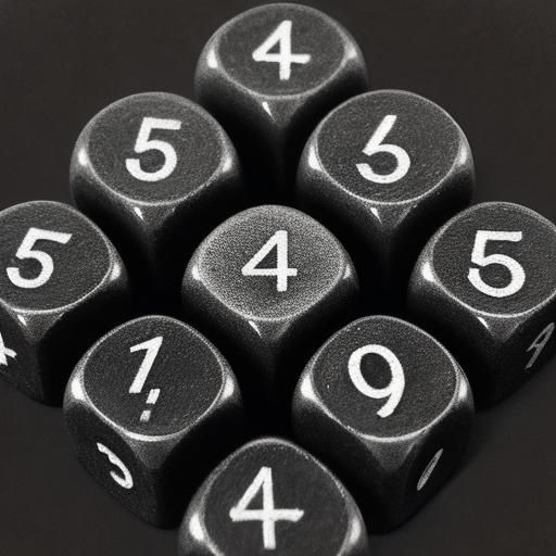 Detailed Charcoal Drawing of Dice Showing 4 and 5