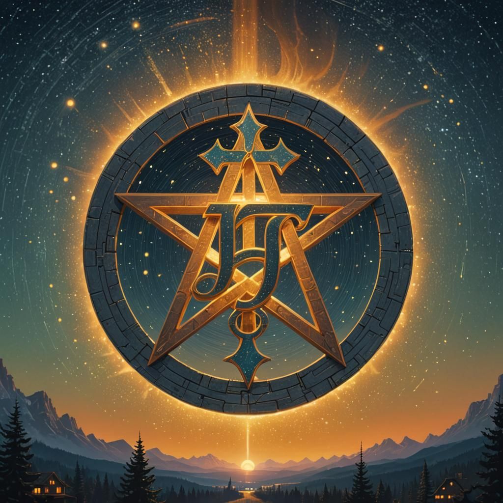 Mystical Symbol in Starry Sky: Fantasy Concept Art