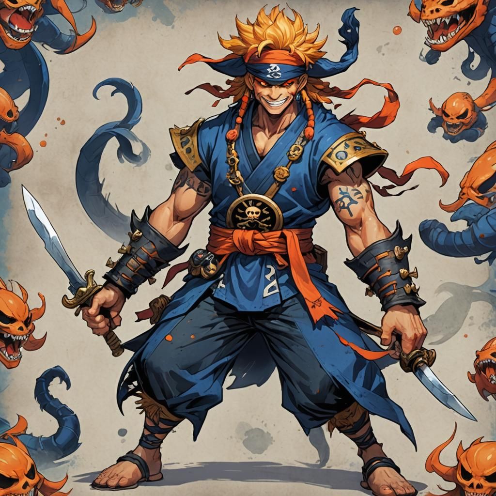 Ninja-Pirate Hybrid: Anime-Inspired Fantasy Art