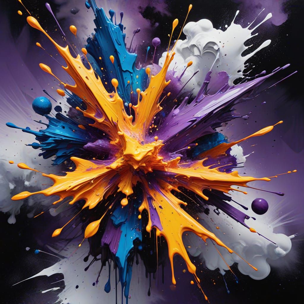 Molten Colors Erupting in Kaleidoscope Splash Art