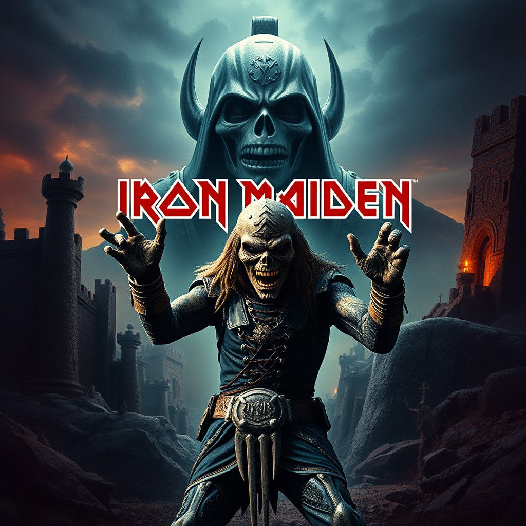 Iron Maiden in Epic Medieval Landscape