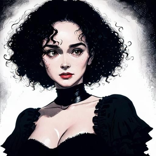 Diane Franklin Illustration in Frank Miller Style