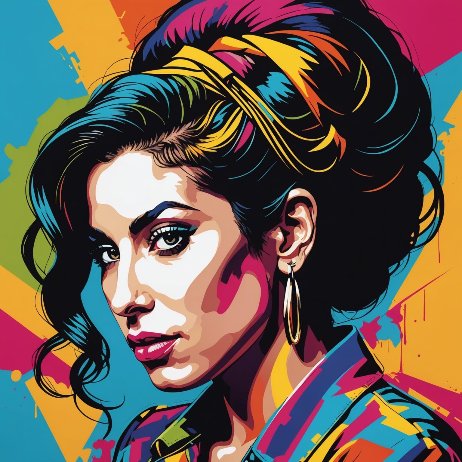 portrait de Amy Winehouse en pop art