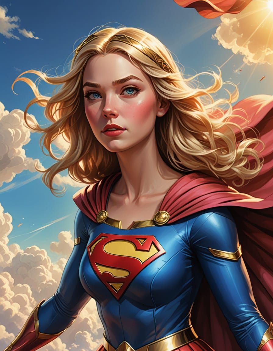 Princess Aurora as Supergirl in Comic Book Art