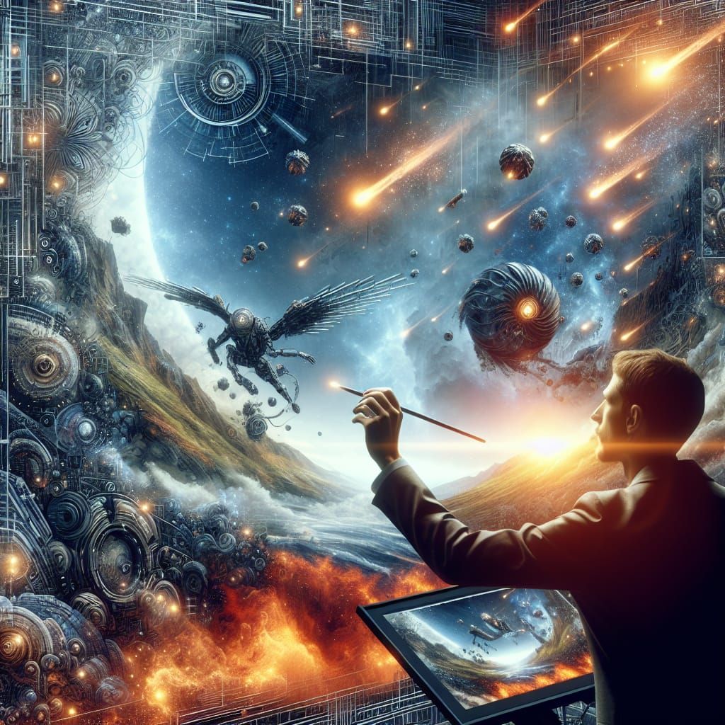 Epic Digital Painting of Technology Integration