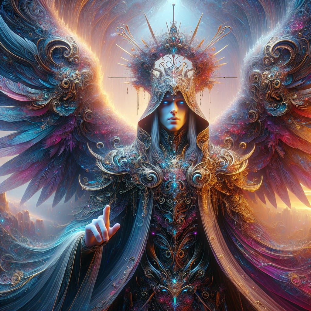 Archangel Raziel: Enigmatic Figure in Matte Painting