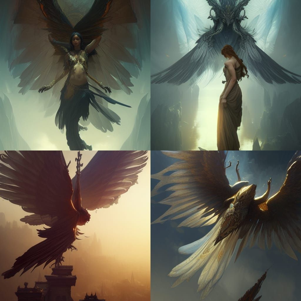 Winged Beast in Dark Fantasy Style