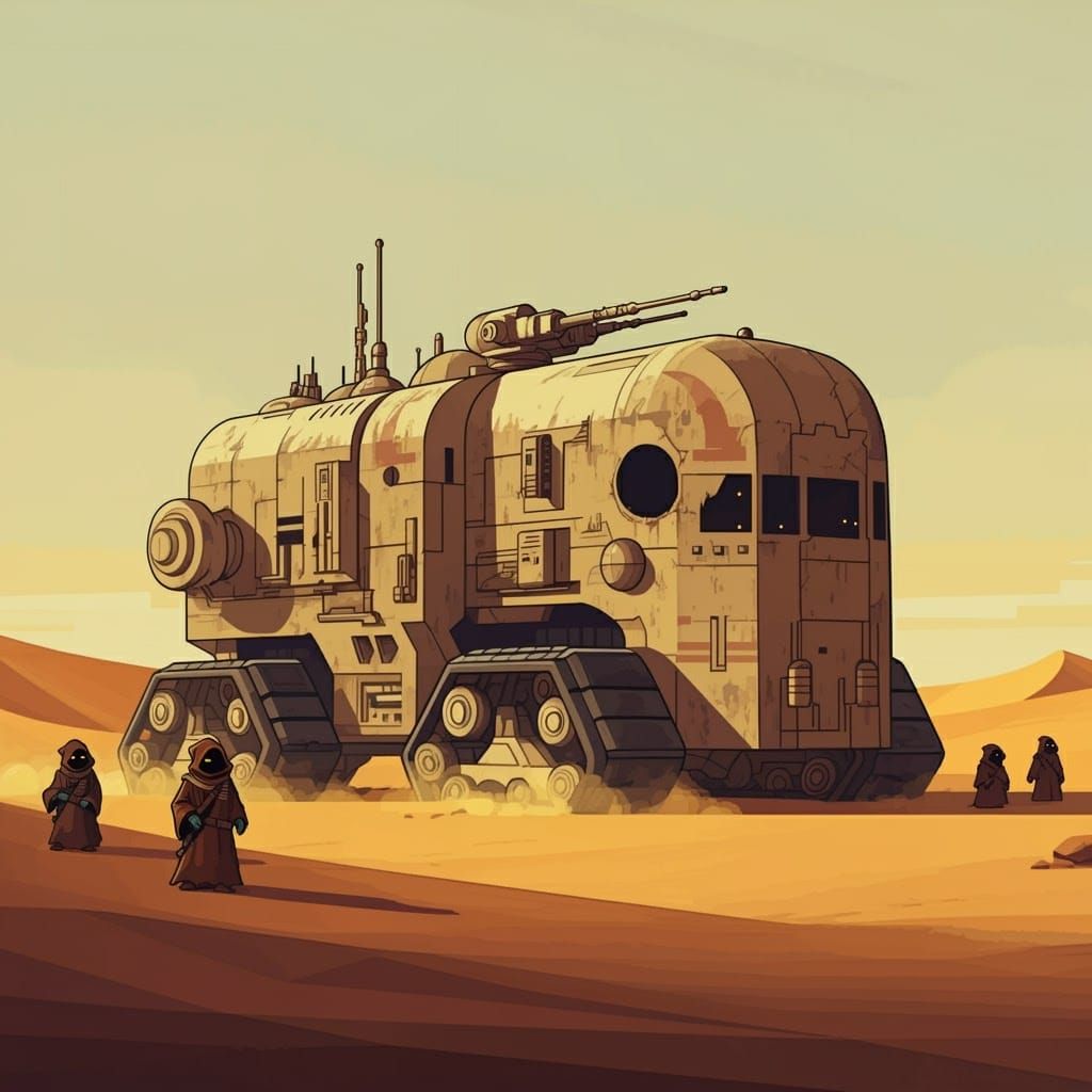 Retro Sandcrawler Journey Through the Desert