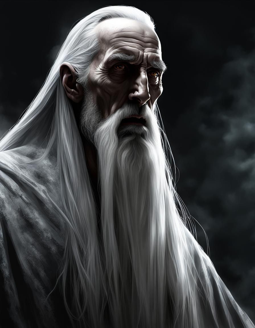 Saruman's Dark Transformation into a Ring Wraith