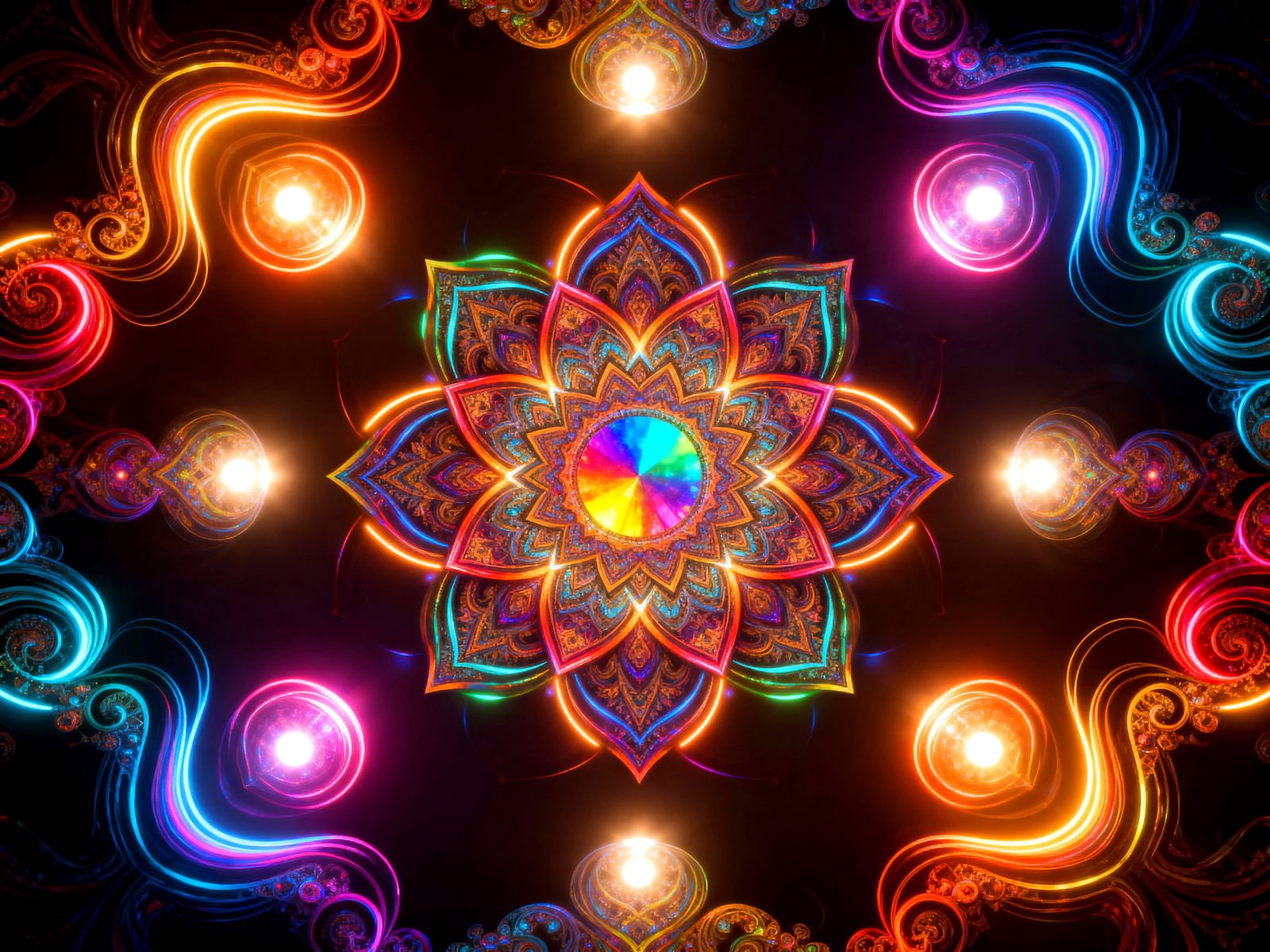 Majestic Geometric Mandala with Fractal Art