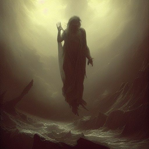 Terrifying God of Wind in Dark Fantasy Style