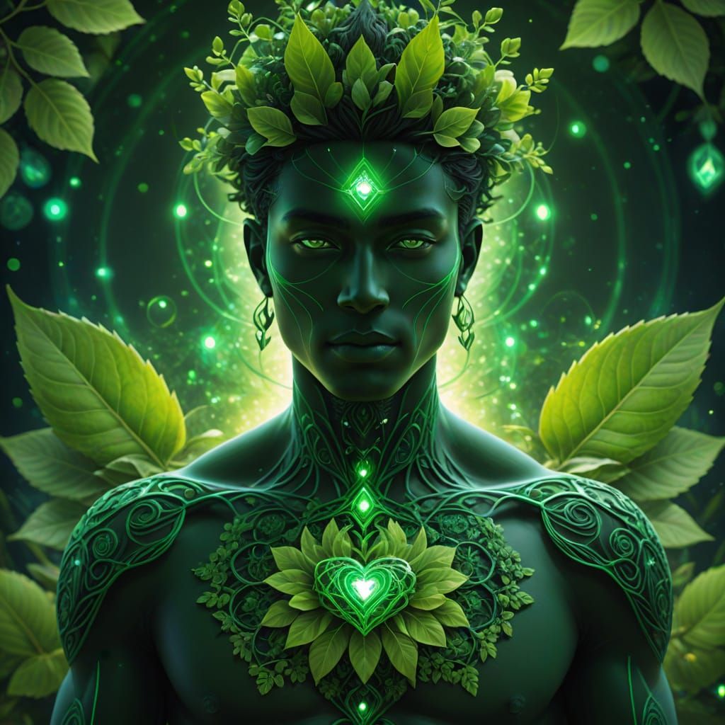Green Aura Heart Chakra in Digital Art