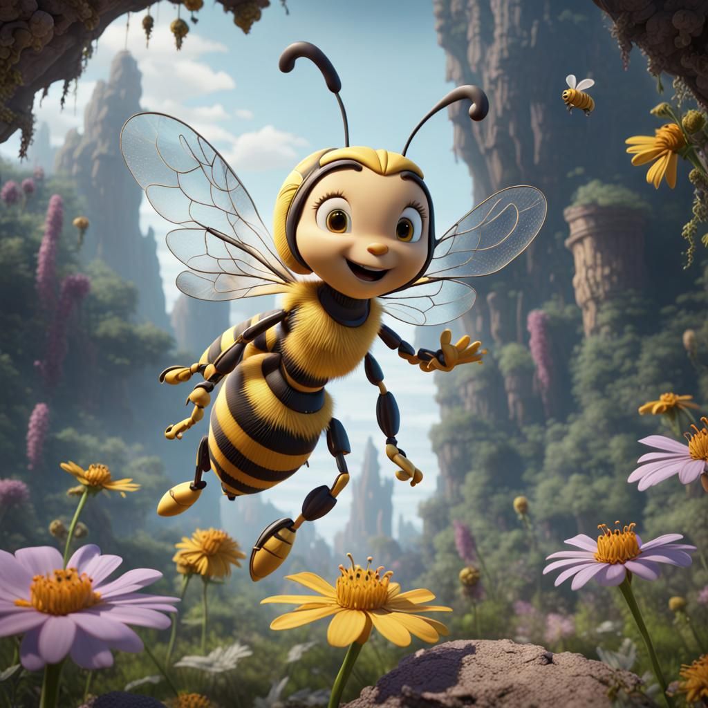 Maya the Bee in Detailed Fantasy Art