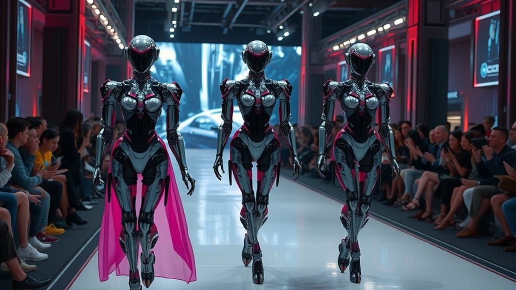 Futuristic Robot Models Showcase High Fashion on Runway