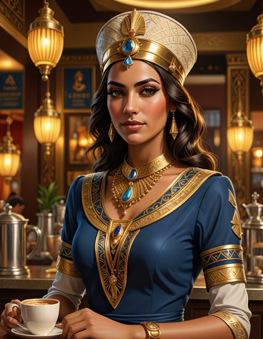Egyptian Coffee Maid in Art Deco Style