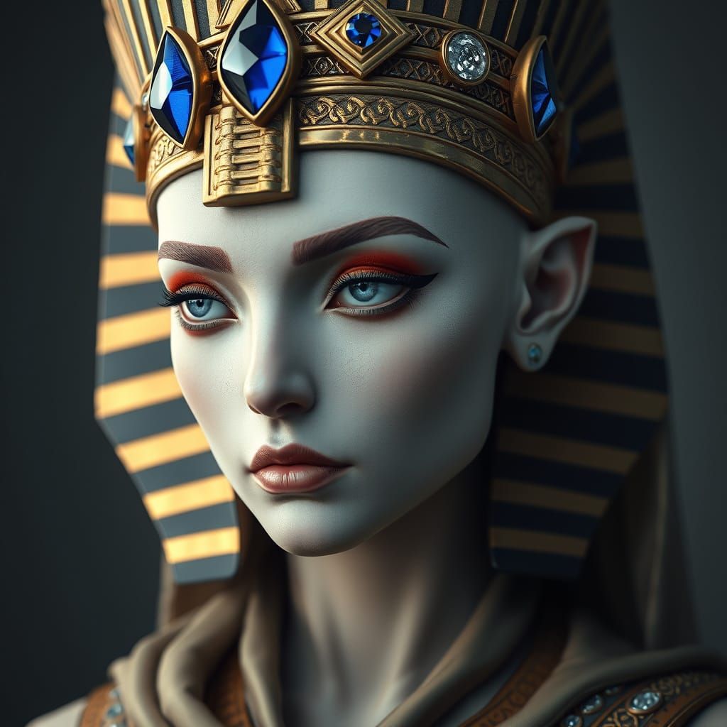 Regal Sirianic of Sirius in Ancient Egyptian Attire with Lum...