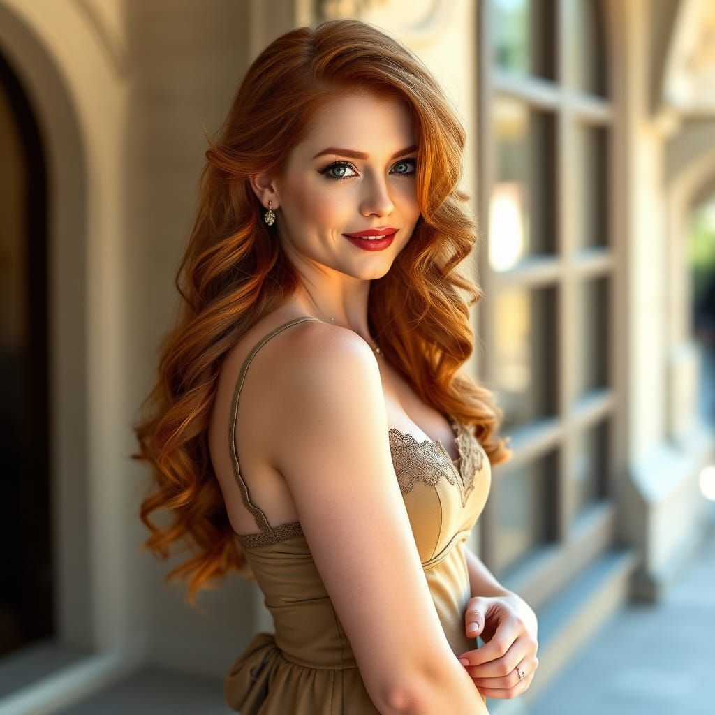 Elegant Woman in Soft Focus, Inspired by Pre-Raphaelite Art