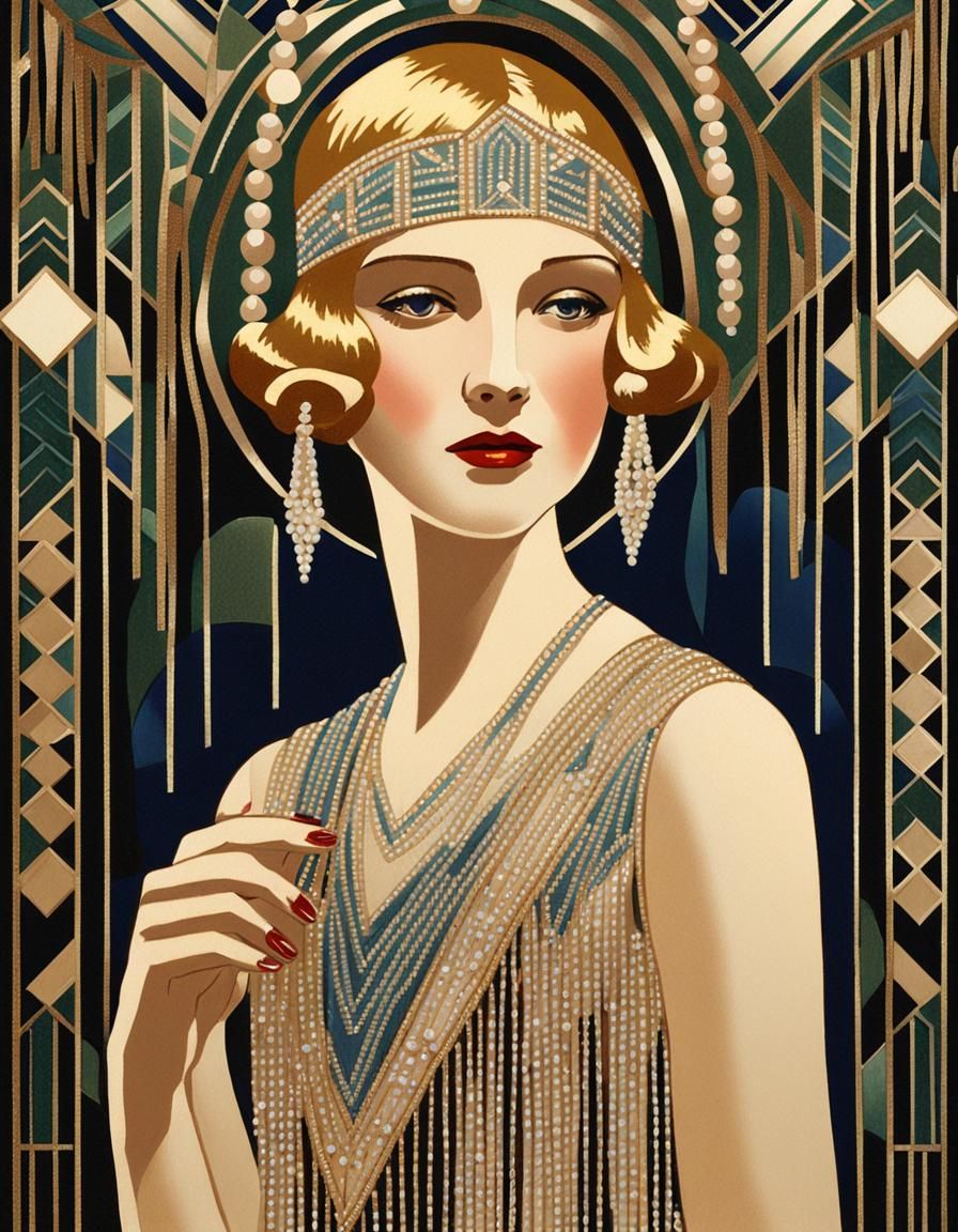 Twenties Art Deco Christmas card