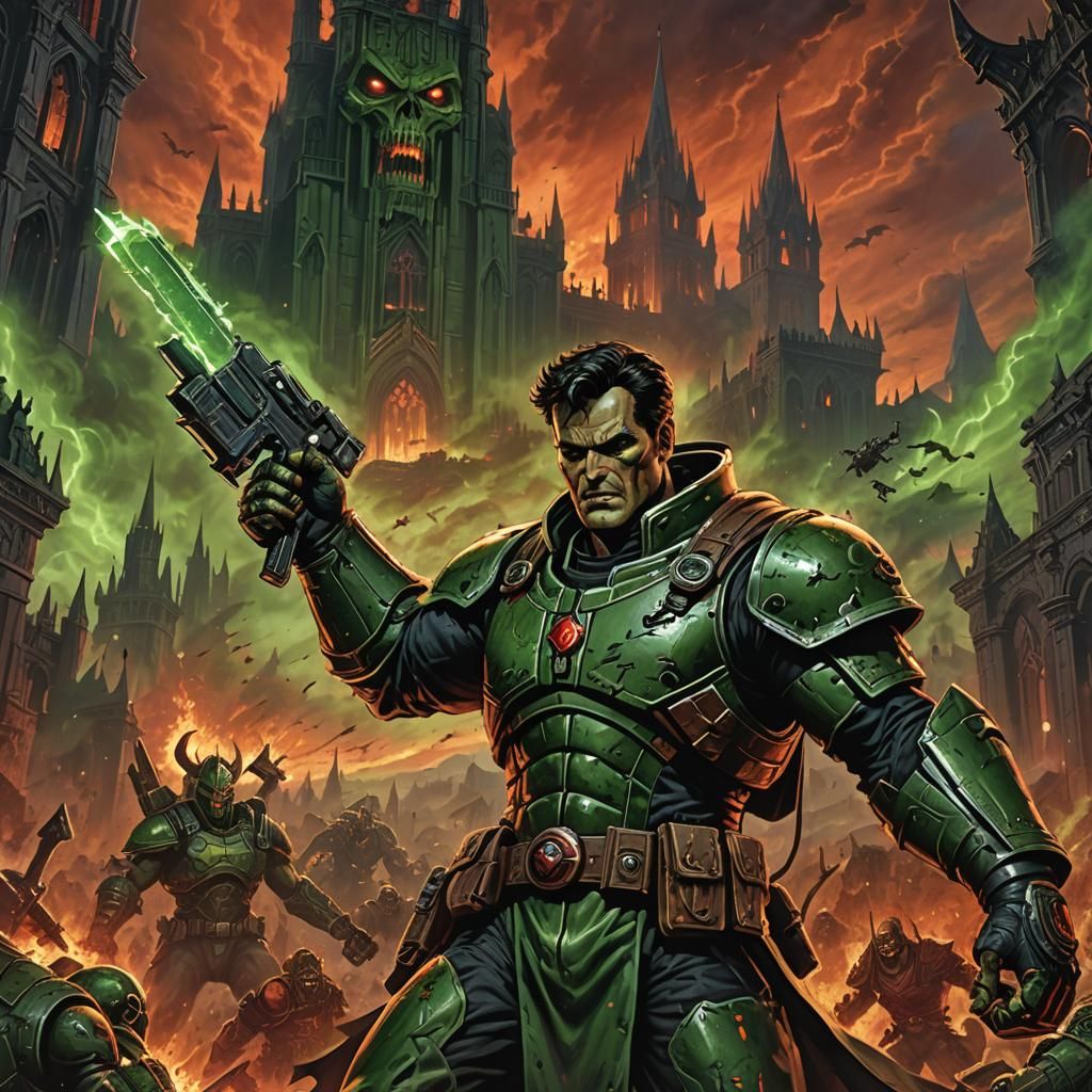 Ash Williams as Doomguy in Hellscape Battle