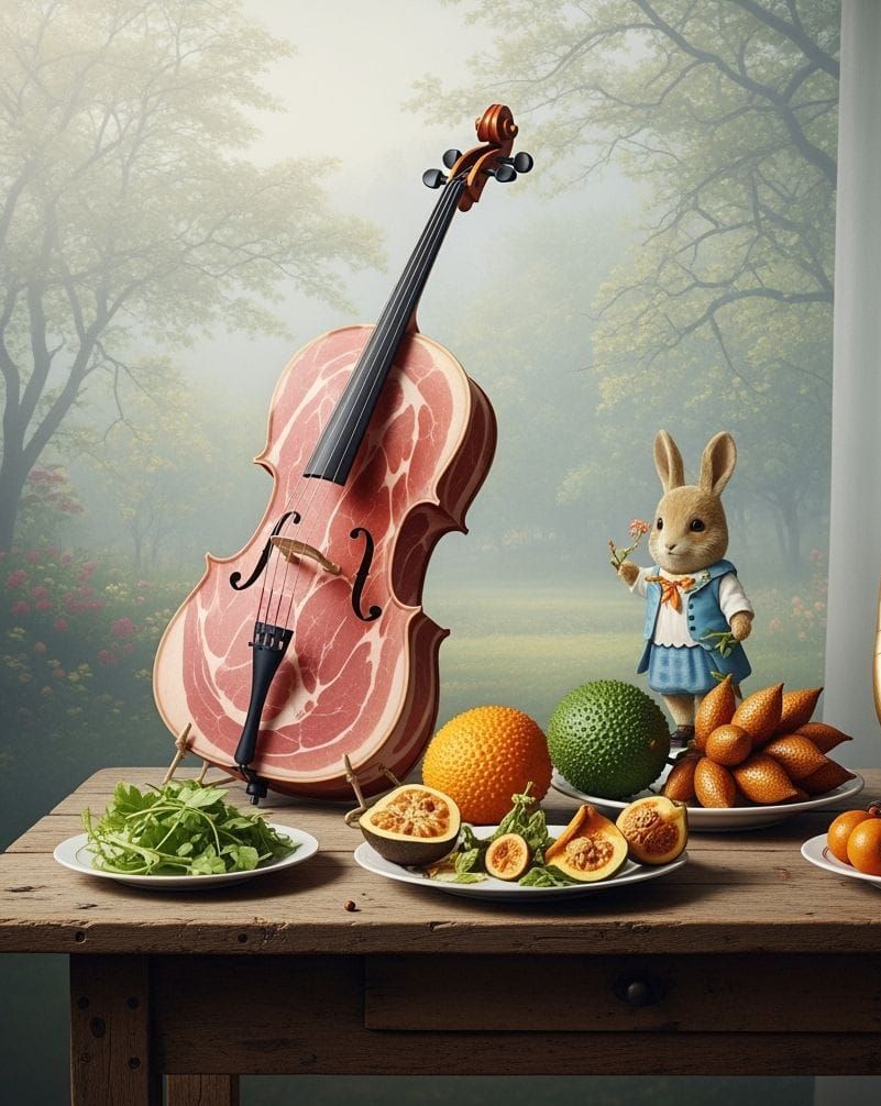 Ham Cello Still Life with Exotic Fruits
