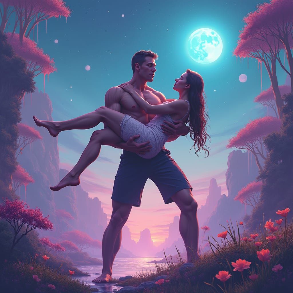 Heroic Rescue in Bioluminescent Alien World