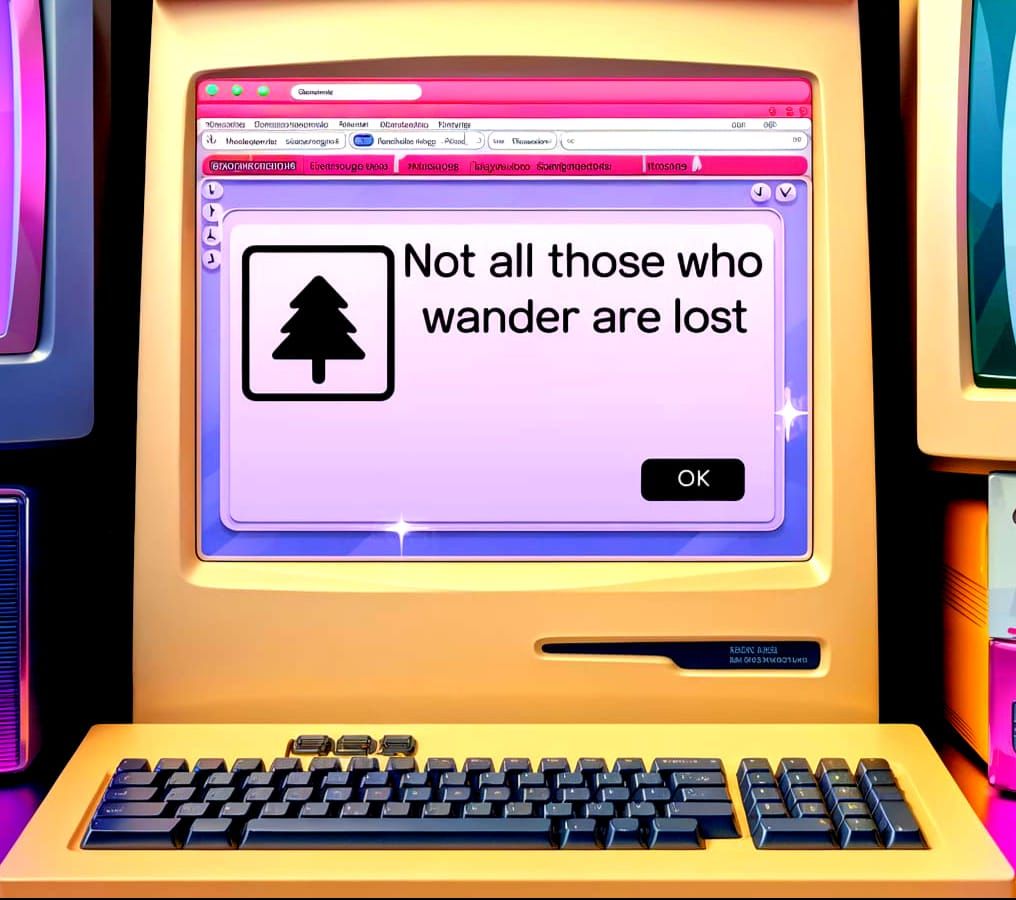 Vibin' Early 2000s Computer Desktop in Neon Hues