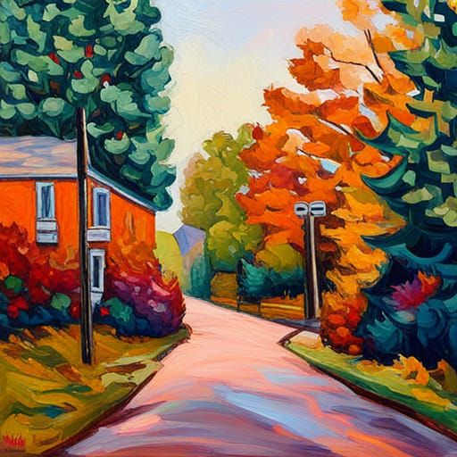 Ancaster Village Impressionist Oil Painting