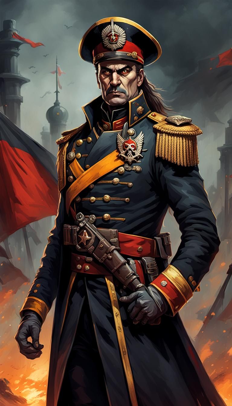 Warhammer 40k Rogue Trader Portrait in Dark Fantasy Style