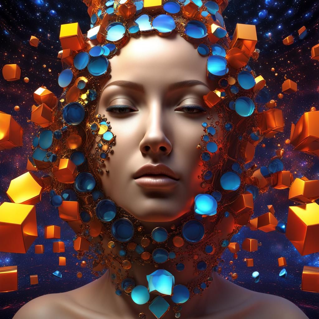 Fragmented Female Torso in a Surreal CGI Masterpiece