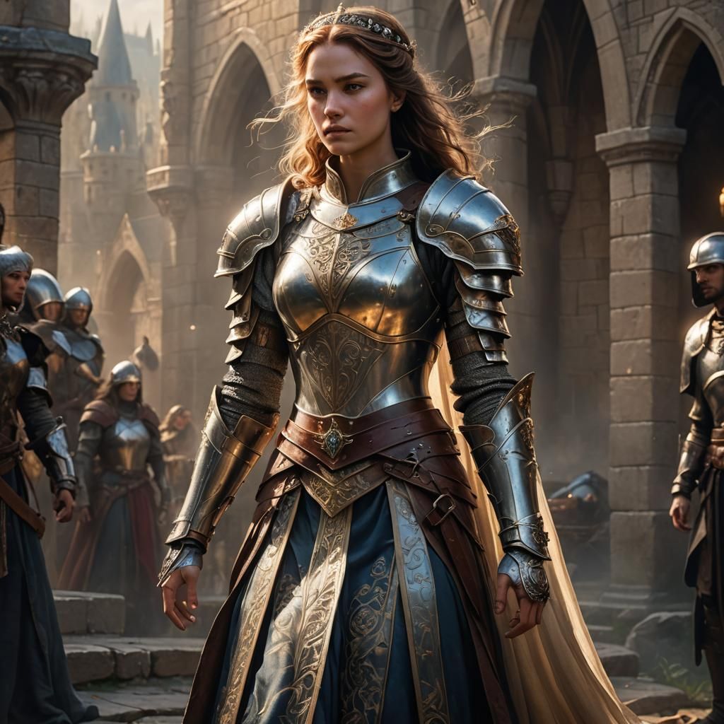 Princess Ready for Battle in Detailed Matte Painting