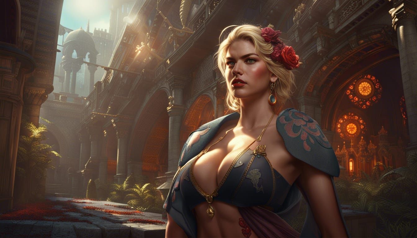 Fantasy Portrait in Style of Alphonse Mucha