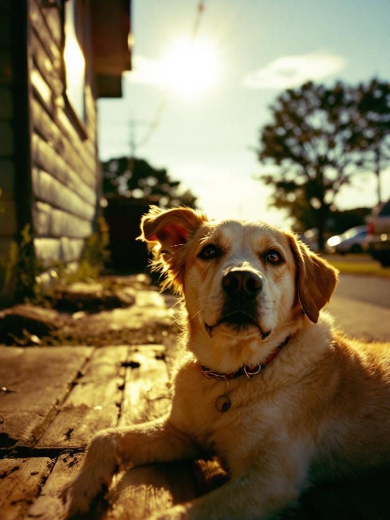Dog in Sun: American Photography Style