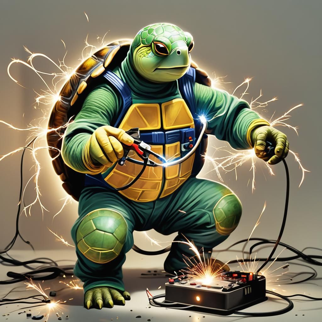 Turtle Electrician Fixing Circuit with Sparks
