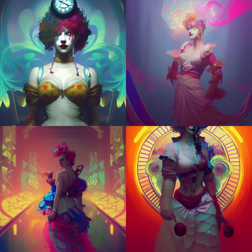 Y2k Clown Queen Concept Art in Digital Style